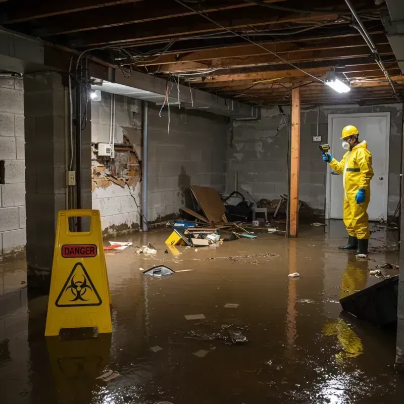 Flooded Basement Electrical Hazard in Marlette, MI Property